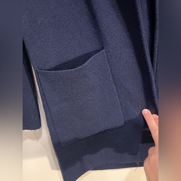 J.Crew Merino Wool Open Front Sweater Blazer Navy Office Minimalist Women’s S - Picture 2 of 10